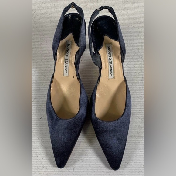 Manolo Blahnik Navy Heels - Picture 2 of 4